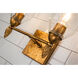 Fun Finial 2 Light 15 inch Gold Leaf with Antique Vanity Light Wall Light